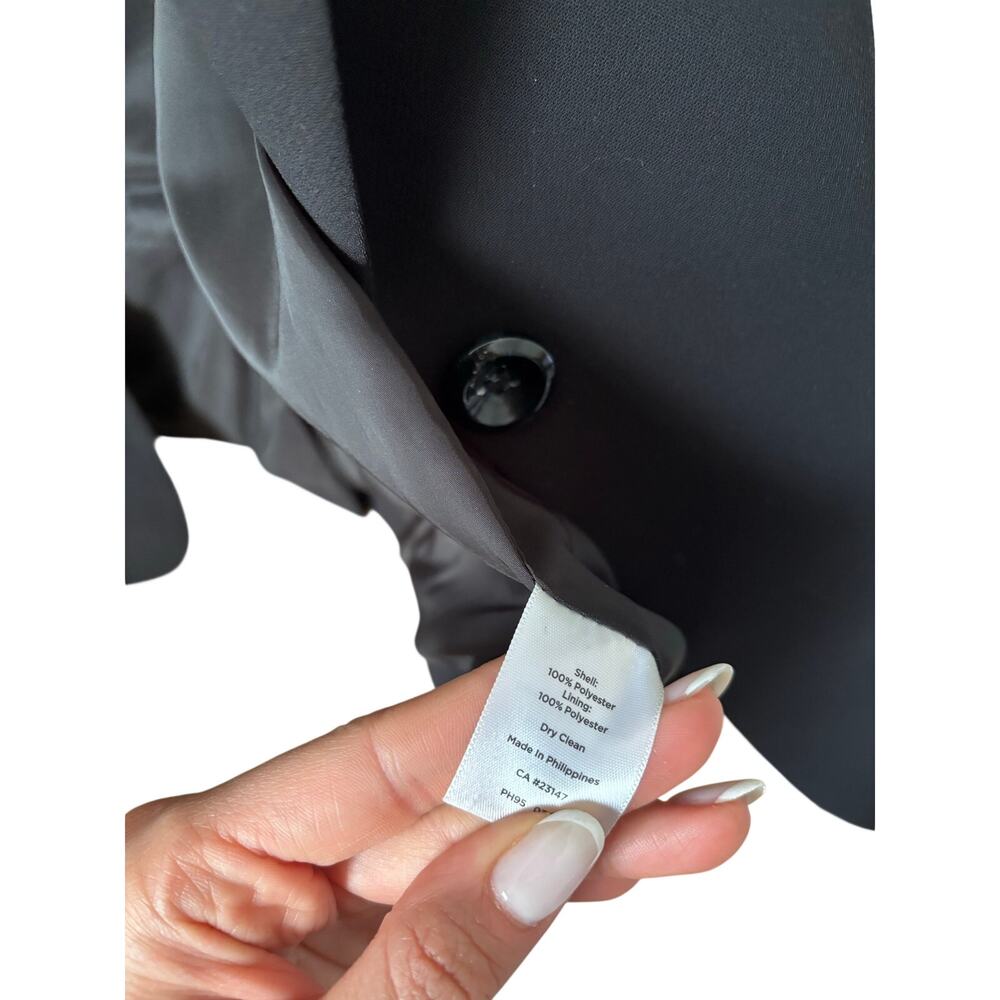 Talbots Black Blazer Women Size 8 Single Button Career Office Jacket Tailored - Picture 10 of 14
